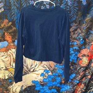 Cropped Long Sleeve Shirt, Blue
